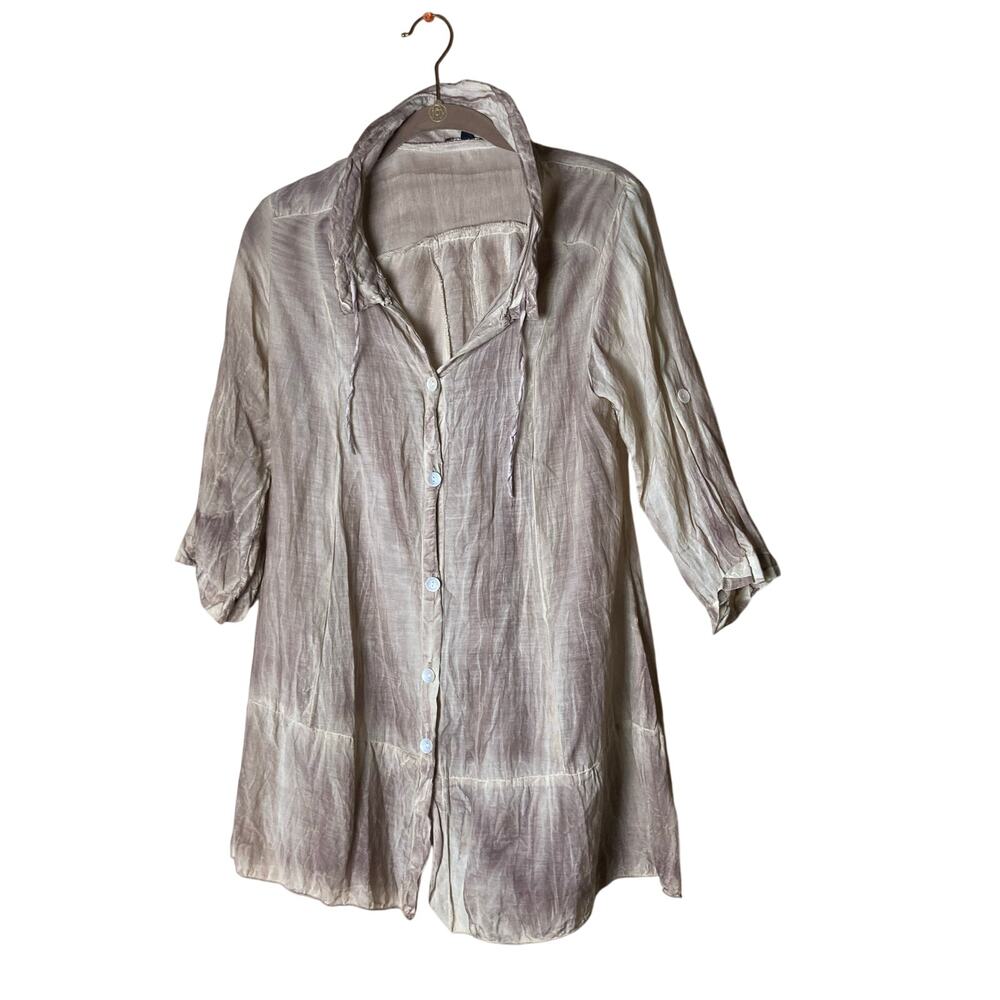 Cotton/Silk Blend  Blouse tie dye Hint Size S by‎ Apu